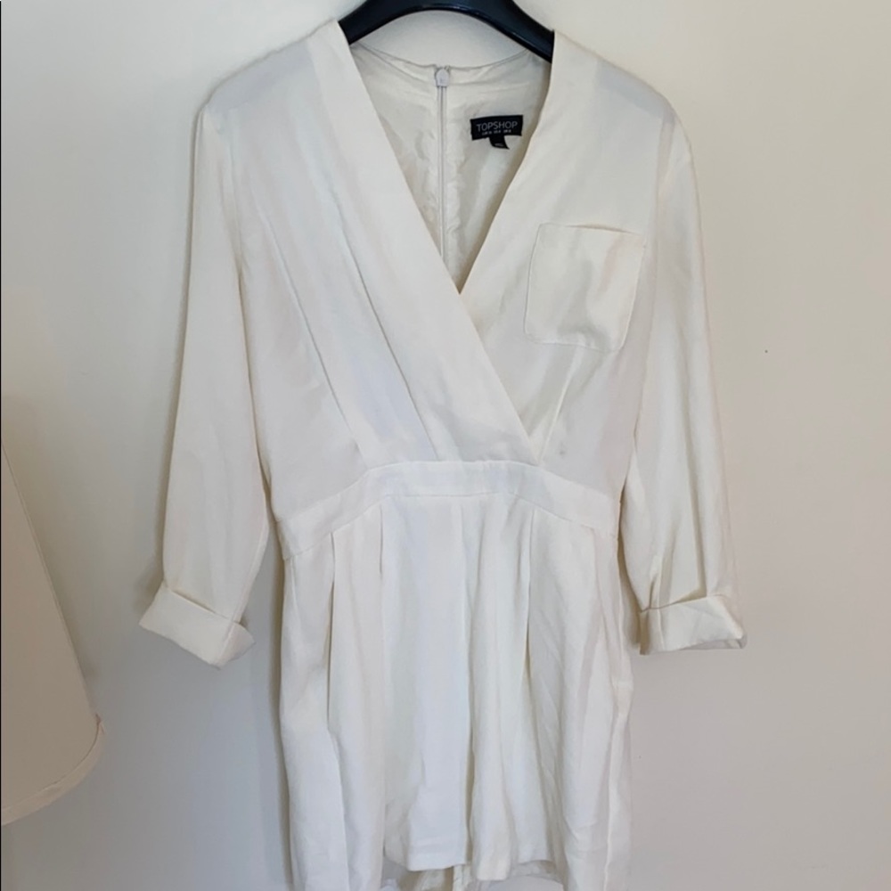 Topshop White plunge Romper